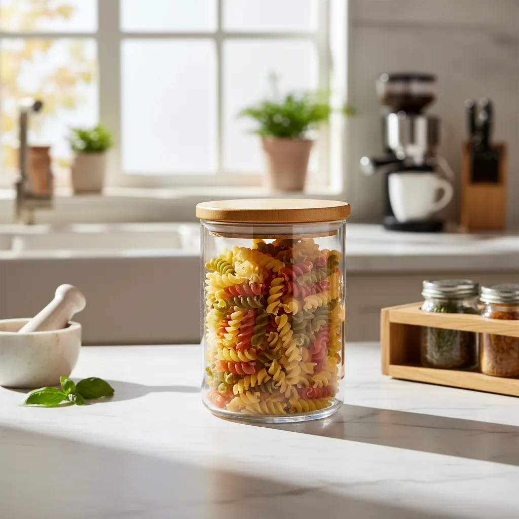 Pote redondo de vidro