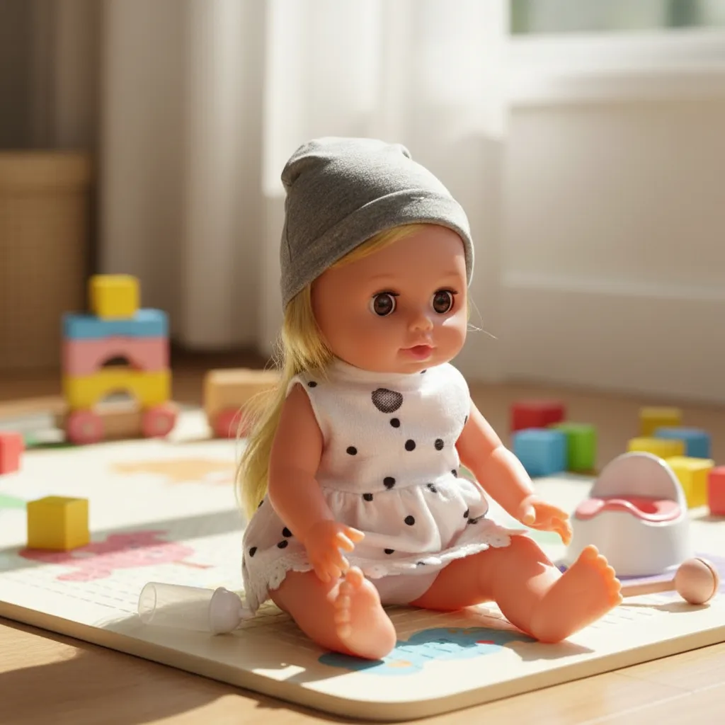 Boneca bebê com toquinha